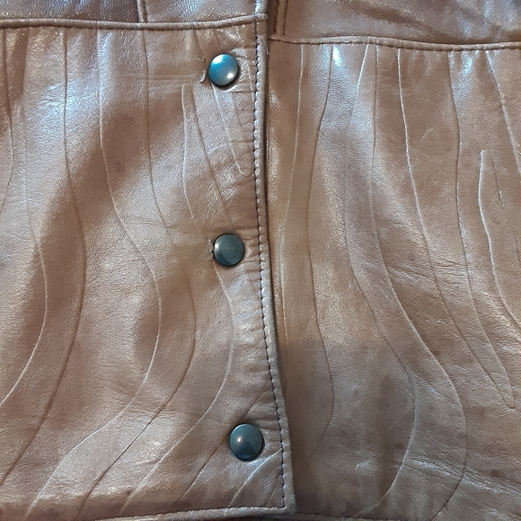 💥SALE💥 Vtg Miki Martin Dolman Sleeve Brown Leather Batwing Aviator Jacket Med - Picture 6 of 17